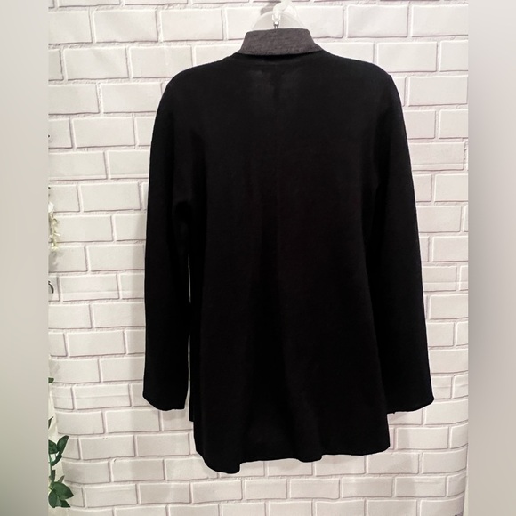 CLOTHES women black wool open cardigan/size M - Picture 7 of 8